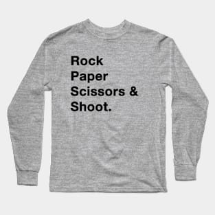 Rock Paper Scissors Shoot Black Long Sleeve T-Shirt